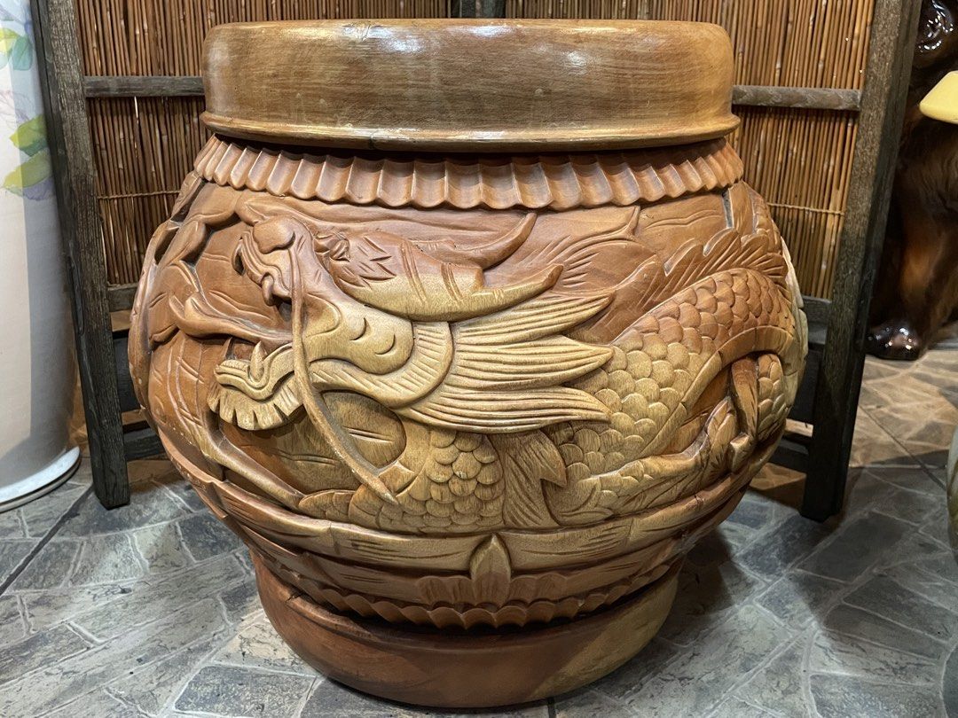 Rare Vintage Hand-Carved Solid Hardwood Dragon & Phoenix Stool (Category: Chairs) located in Quezon City. Submitted by rare21 (Listing ID 1444441102, Image 3). Description: Yes, based on the design, carving style, patina, and construction, it is appropriate to describe this piece as vintage. Final Title Rare Vintage Hand-Carved Solid Hardwood Dragon & Phoenix Stool – 16” x 16” Description A rare vintage hand-carved solid hardwood stool featuring 