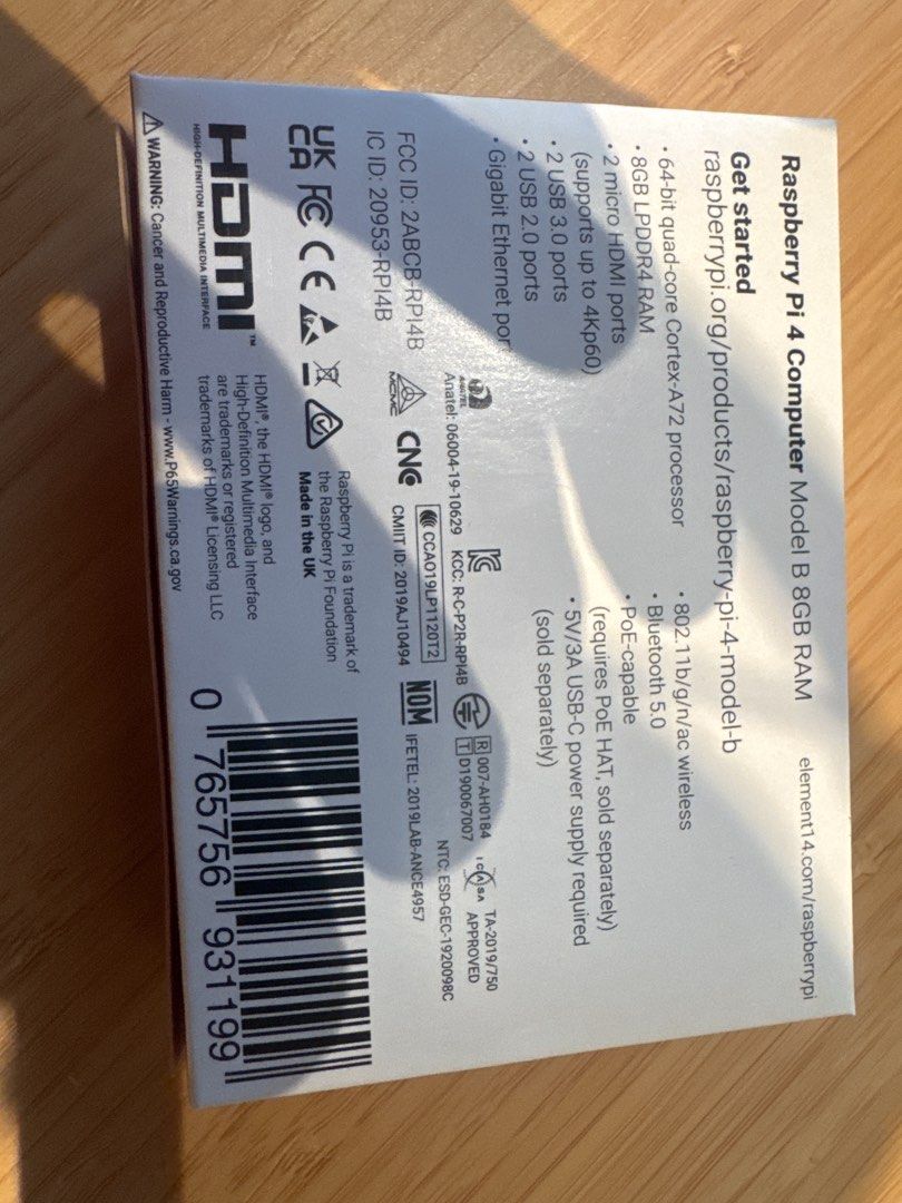 Raspberry Pi 4 Computer Model B 8GB RAM484831910964111361