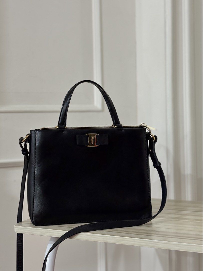 Salvatore Ferragamo Vara Tote (Category: Luxury Bags & Wallets) located in Muntinlupa City. Submitted by closet.confessions (Listing ID 1444432048, Image 1). Description: Sophisticated & Chic enough for every occasion 🖤 rank A saffiano leather in ghw comes with detachable long strap & provided dustbag Perfect size! Perfectly priced 😎 💯 authentic as always!.