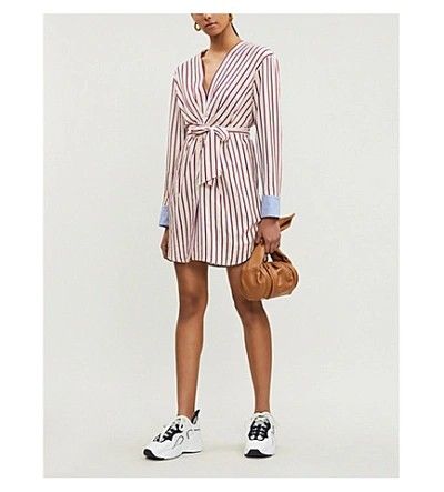 Sandro|Paige Striped Belted Mini Dress (Category: Luxury Apparel) located in Tarlac. Submitted by literallyhandpicked (Listing ID 1444381102, Image 2). Description: •Literally Handpicked for you❤️ •Direct Message if Interested 💌 •Please feel free to make an offer🤝 Size 36 on Tag Bust size 40" Waistline 32" Dress Lenght 35" •Please note that there may be slight errors as measurements are taken with the item laid flat. It is in very good conditio
