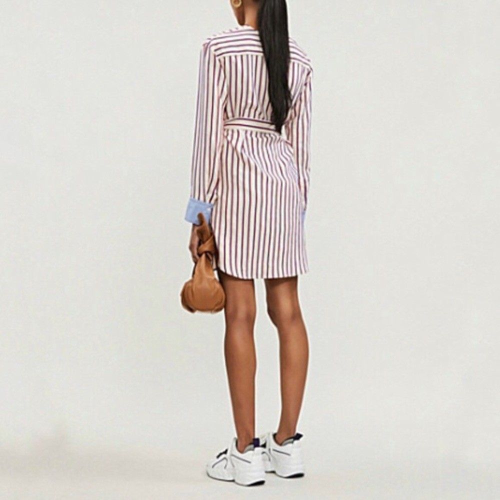 Sandro|Paige Striped Belted Mini Dress (Category: Luxury Apparel) located in Tarlac. Submitted by literallyhandpicked (Listing ID 1444381102, Image 3). Description: •Literally Handpicked for you❤️ •Direct Message if Interested 💌 •Please feel free to make an offer🤝 Size 36 on Tag Bust size 40" Waistline 32" Dress Lenght 35" •Please note that there may be slight errors as measurements are taken with the item laid flat. It is in very good conditio