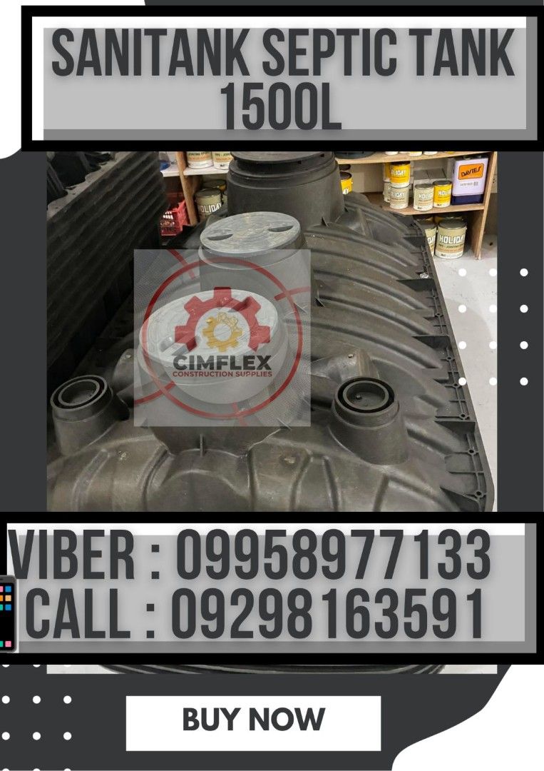 Sanitank Septic Tank 1500ltrs (Category: Construction & Building Materials) located in Manila. Submitted by zaicimflex (Listing ID 1444313055, Image 1). Description: sanitank Septic Tank 1500ltrs look for regine.