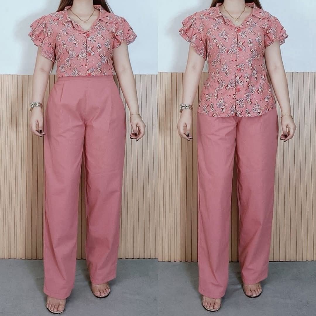 SAZHA TOP AND PANTS COORDS (Category: Sets or Coordinates) located in Cainta. Submitted by agirlnamedkatkatII (Listing ID 1444412212, Image 3). Description: SAZHA TOP AND PANTS COORDS P460.00 FREESIZE CAN FIT FROM SMALL-LARGE FABRIC: COTTON LINEN/CHALLIS FABRIC NOTE: PLEASE PROVIDE 2ND AND 3RD COLOR OPTIONS.