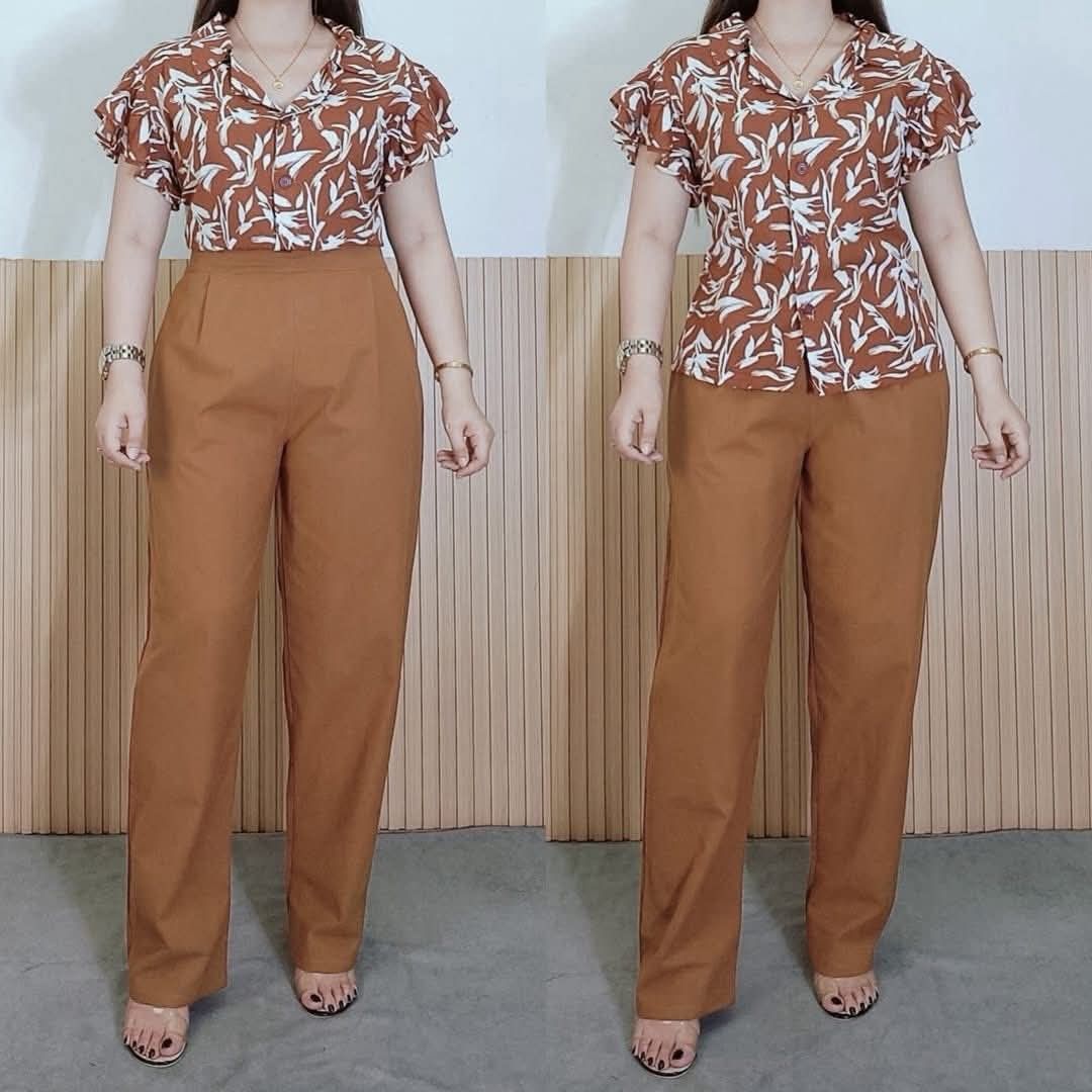 SAZHA TOP AND PANTS COORDS (Category: Sets or Coordinates) located in Cainta. Submitted by agirlnamedkatkatII (Listing ID 1444412212, Image 2). Description: SAZHA TOP AND PANTS COORDS P460.00 FREESIZE CAN FIT FROM SMALL-LARGE FABRIC: COTTON LINEN/CHALLIS FABRIC NOTE: PLEASE PROVIDE 2ND AND 3RD COLOR OPTIONS.