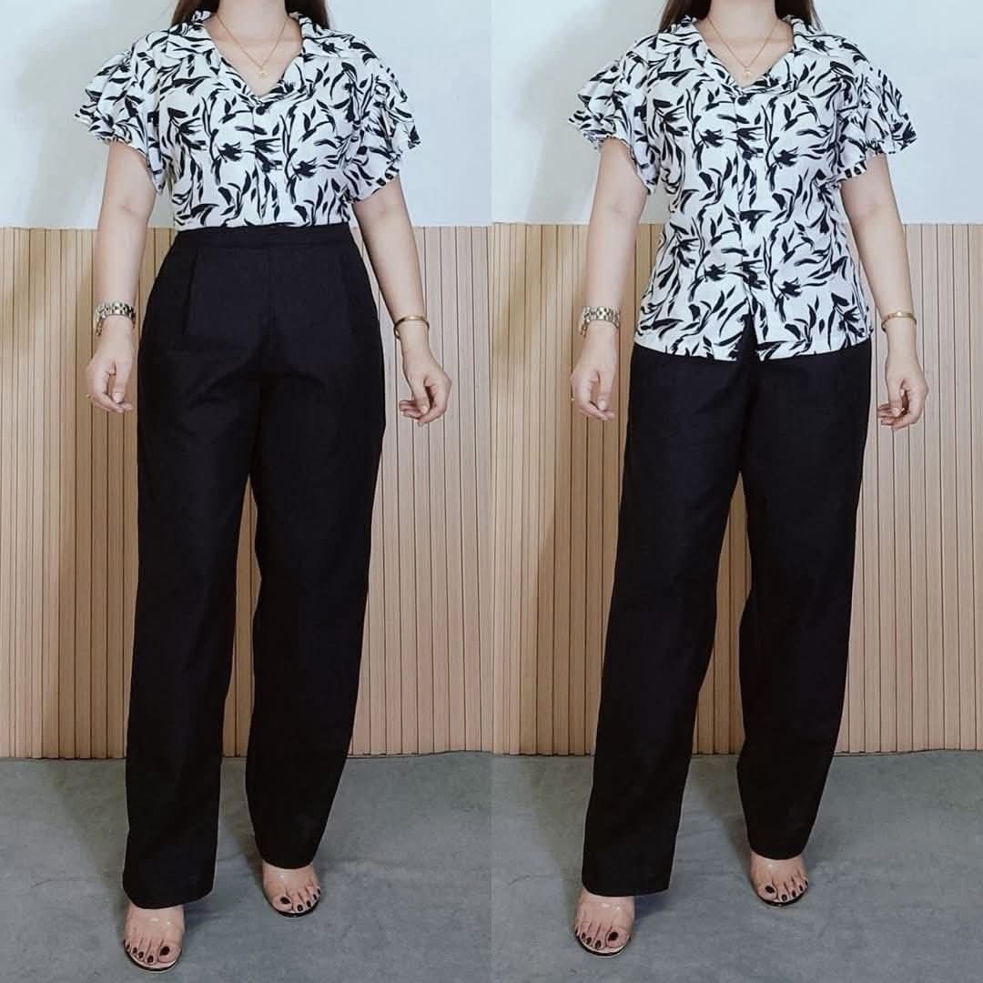 SAZHA TOP AND PANTS COORDS (Category: Sets or Coordinates) located in Cainta. Submitted by agirlnamedkatkatII (Listing ID 1444412212, Image 1). Description: SAZHA TOP AND PANTS COORDS P460.00 FREESIZE CAN FIT FROM SMALL-LARGE FABRIC: COTTON LINEN/CHALLIS FABRIC NOTE: PLEASE PROVIDE 2ND AND 3RD COLOR OPTIONS.