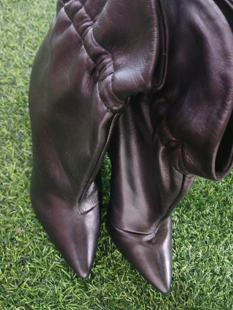 Schutz Black Leather Pointed Toe Ruched Ankle Boots (Category: Boots) located in Marikina City. Submitted by laila15 (Listing ID 1444380975, Image 1). Description: - Brand: Schutz - Type: Black Leather Ankle Boots - Size: 6.5B - Toe Style: Pointed - Shaft Detail: Ruched - Heel Type: Stiletto - Origin: Made in Brazil - Sole Material: Leather -Available .