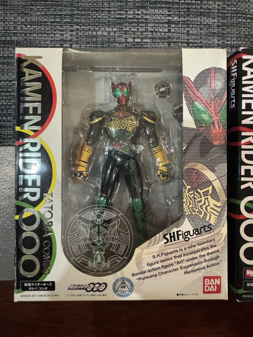 SH Figuarts SHF Kamen Rider OOO Tatoba & Takajaba Combo (Category: Action & Battle Toys) located in Singapore. Submitted by whatisthatdd2 (Listing ID 1444458072, Image 2). Description: SH Figuarts SHF Kamen Rider OOO Tatoba & Takajaba Combo Tatoba - $35 Takajaba - $45 Self collect at 684690 or add on $3.50 mail.
