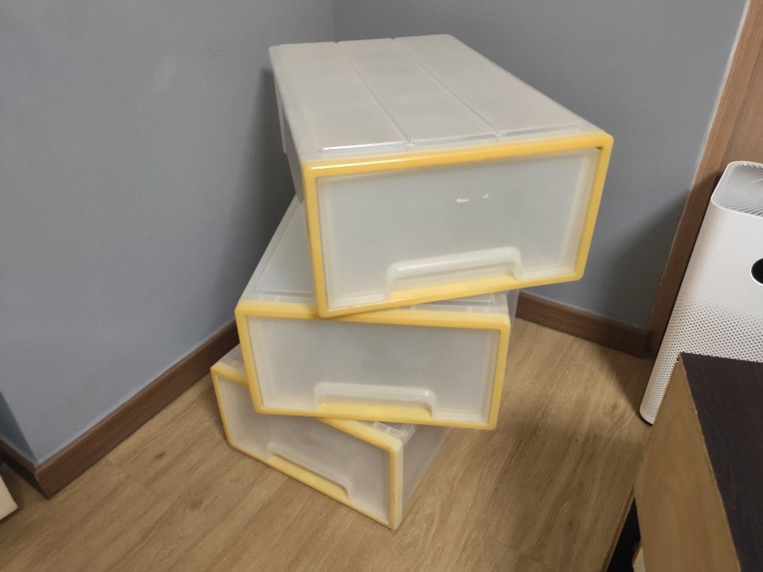 Stackable Storage Drawers with Yellow Trim485012837321287681