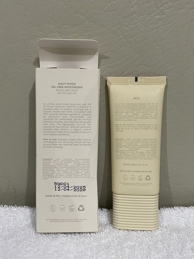 Sunnies Face daily tinted mousse (Category: Makeup) located in Caloocan City. Submitted by stashforless (Listing ID 1444407846, Image 2). Description: Shade is rice has alot pa.