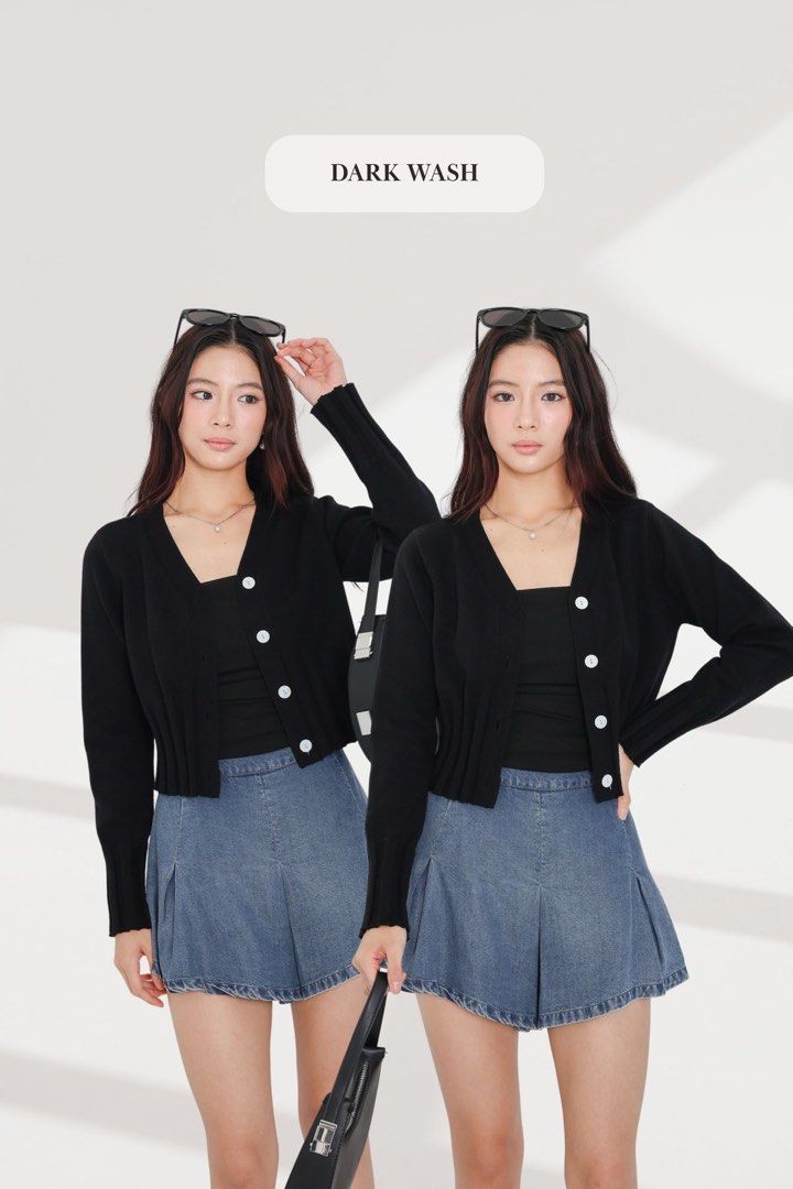Topazette *TPZ* FORTUNA TENCEL DENIM SHORTS in Dark wash (Category: Shorts) located in Singapore. Submitted by bloopbloop__ (Listing ID 1444479299, Image 2). Description: BNWT not worn not washed dark wash free normal mail for fast deals .