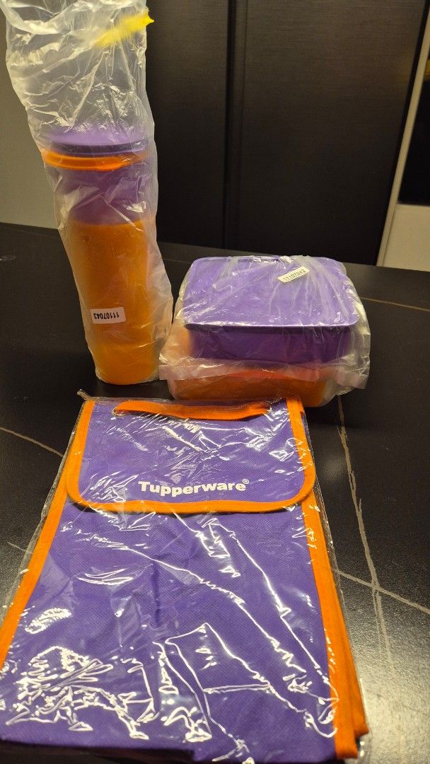 Tupperware Purple Orange Containers and Bag Set485023395150581760