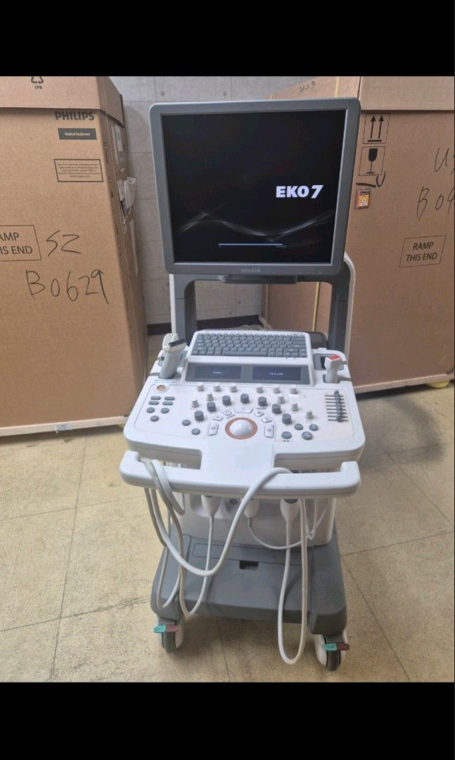 Ultrasound Machine (Category: Medical Supplies & Tools) located in Angeles City. Submitted by ryainramos (Listing ID 1444321438, Image 1). Description: Brand: Samsung eko7 3probes Convex Linear Cardiac/2d echo Price: 300k.