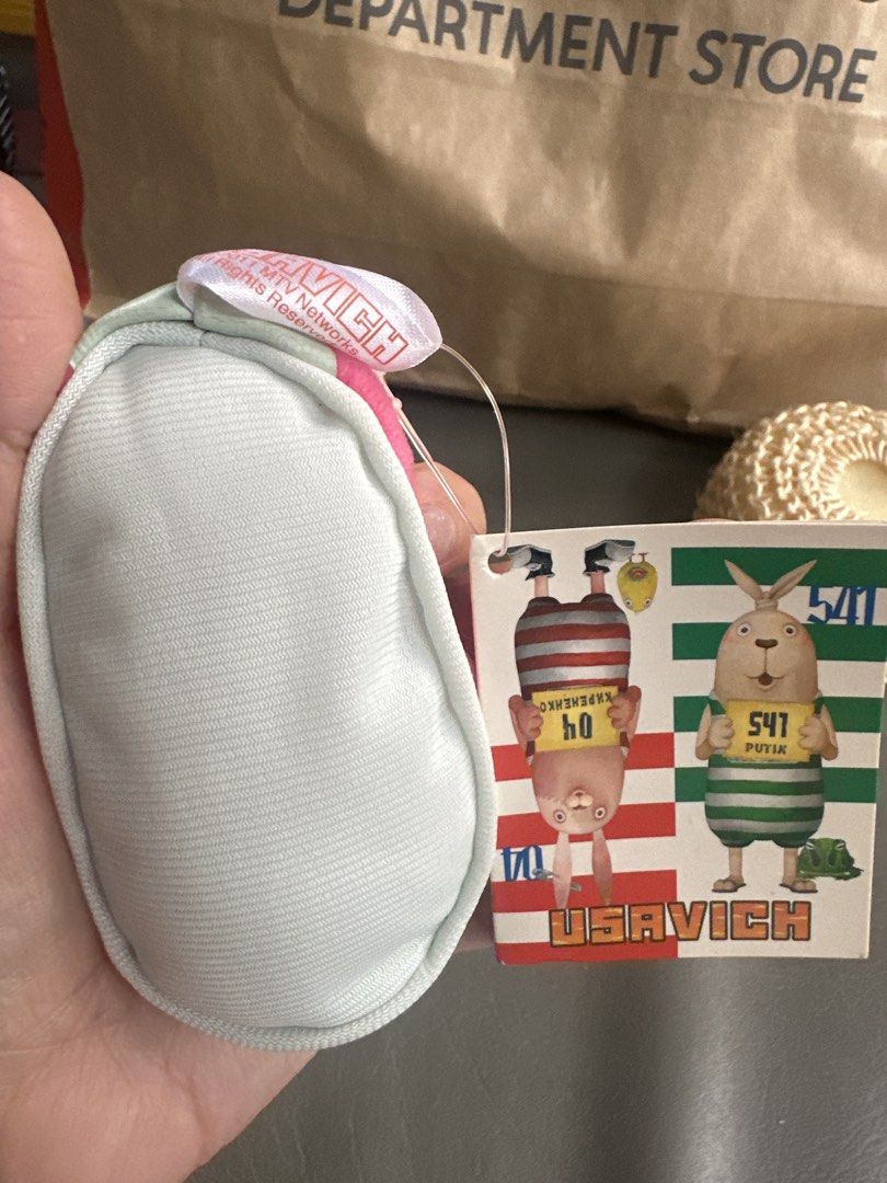 Usavich Plush Toy in Pink Sneaker (Category: Plushies & Soft Toys) located in Cainta. Submitted by shopbyyna (Listing ID 1444317617, Image 2). Description: - Adorable Usavich plush toy - Features a cute pink sneaker - Includes original tag with character details - Ideal for fans of the Usavich show - Unique collectible item.