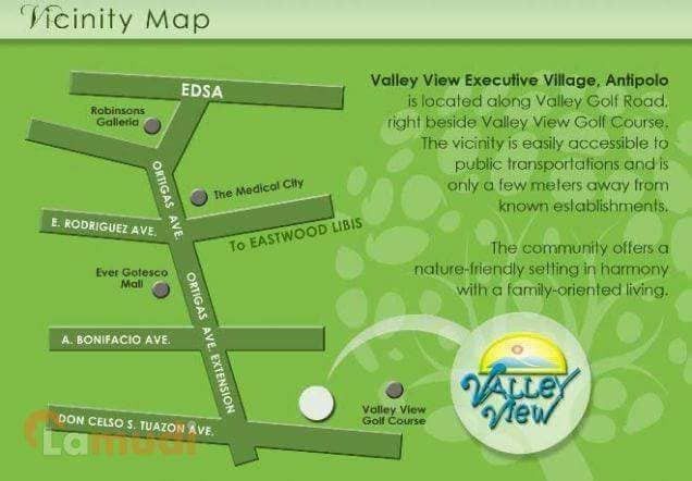 VALLEY VIEW EXECUTIVE 119 SQM UP ORTIGAS EXT CAINTA (Category: Lot) located in Cainta. Submitted by DDSantiago777 (Listing ID 1444324144, Image 2). Description: VALLEY VIEW Executive, in Valley Golf areas, Cainta-Antipolo Location: Entrance along Ortigas Ave. Ext, Cainta thru Valley Golf & Country Club Avenue, Antipolo FLOOD FREE, ROLLING TERRAIN & FLAT AREAS Few Lots available: Lot Area 119 sqm & UP Payment Terms: Cash or DP 20% with discount, B