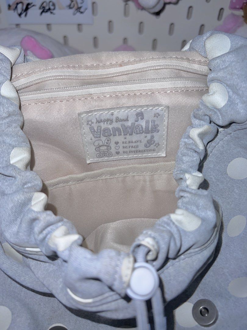 VanWalk Polka Dot Backpack with Ruffle 💕 (Category: Backpacks) located in Quezon City. Submitted by girletto.co (Listing ID 1444487290, Image 3). Description: Original VanWalk grey polkadots skirt bag with original box💕 used onces for a concert! rfs: emergency funds gcash payment only, lalamove or j&t delivery. Can do meet up if around quezon city!^^.