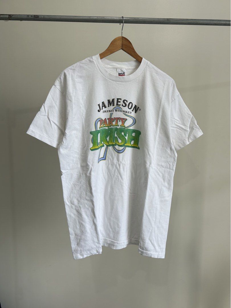 Vintage Jameson Whiskey Shirt (Category: Tshirts & Polo Shirts ) located in Santa Rosa. Submitted by je.declutters (Listing ID 1444331142, Image 2). Description: Vintage Jameson “Party Irish” Size XL (can still stretch), fits Large oversized 9.5/10 condition 21.5 inches pit to pit 29 inches length.