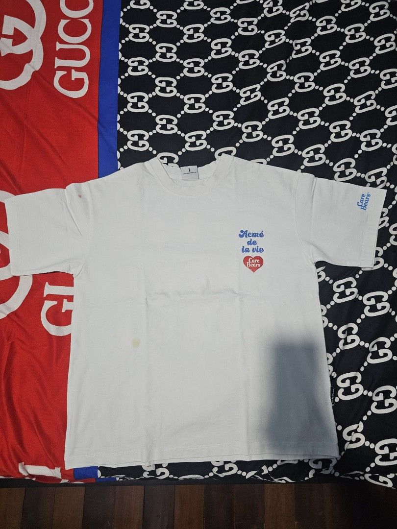 Adlv x Care Bears White Shirt (Category: Shirts) located in Quezon City. Submitted by supergv (Listing ID 1444426009, Image 2). Description: - Acme de lavie x Care Bears Tshirt - Size 1 (22x27) - Heay Cotton - With stains pm for more details qc location.