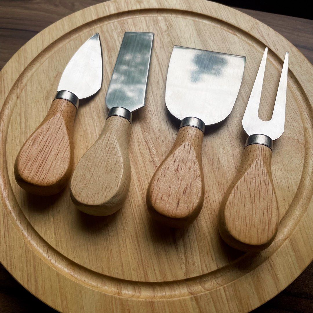 Wooden Cheese Board and Knife Set (Category: Knives & Chopping Boards) located in Quezon City. Submitted by abetano (Listing ID 1444389474, Image 3). Description: Wooden Cheese Board Set All brand new ₱750 per set 90 sets available Wrapped and comes with a box.