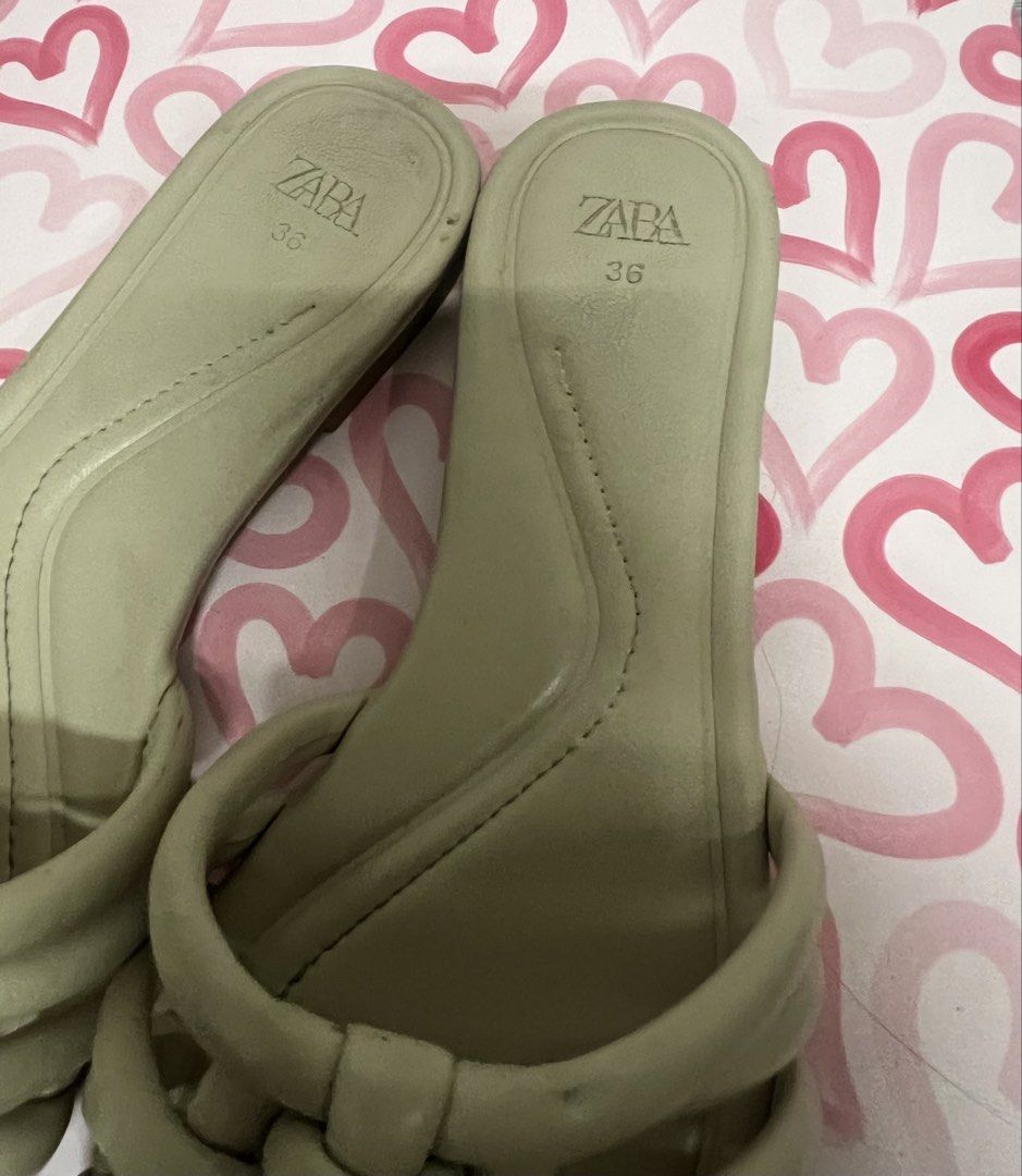 ZARA Woven Strap Flat Sandals Beige Size 36 (Category: Flats & Sandals) located in Manila. Submitted by kittycat_preloved (Listing ID 1444374696, Image 2). Description: - Brand: ZARA - Type: Flat Sandals - Color: Beige - Design: Woven strap across the front - Style: Easy slip-on - Size: 36 - Perfect for: Casual outings, running errands - Condition: Please check photos for details.