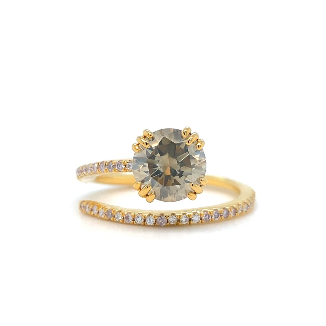 1.02 carat Fancy Intense Yellowish Brown Diamond Ring IGI CN1225, Women ...
