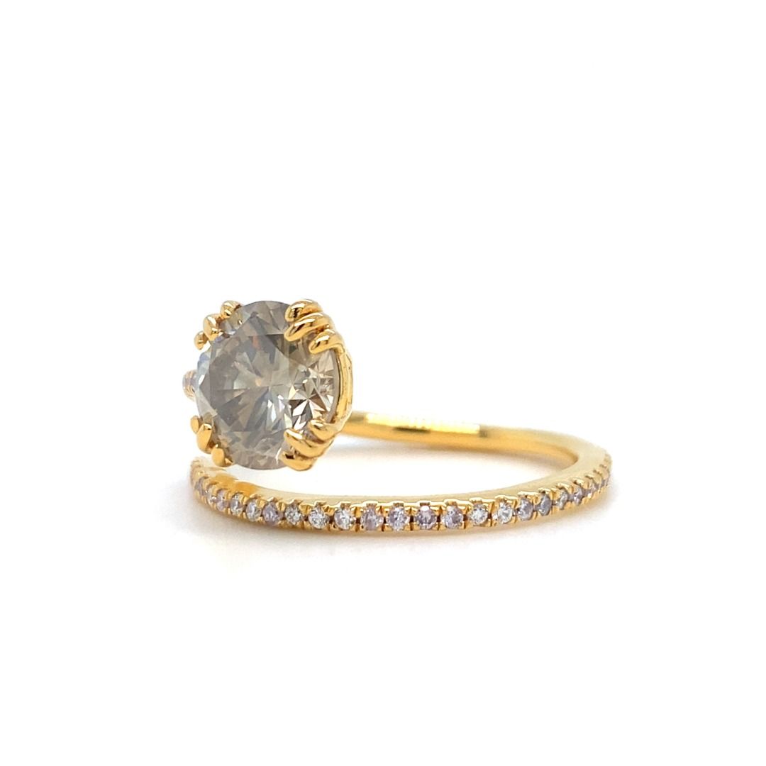1.02 carat Fancy Intense Yellowish Brown Diamond Ring IGI CN1225, Women ...