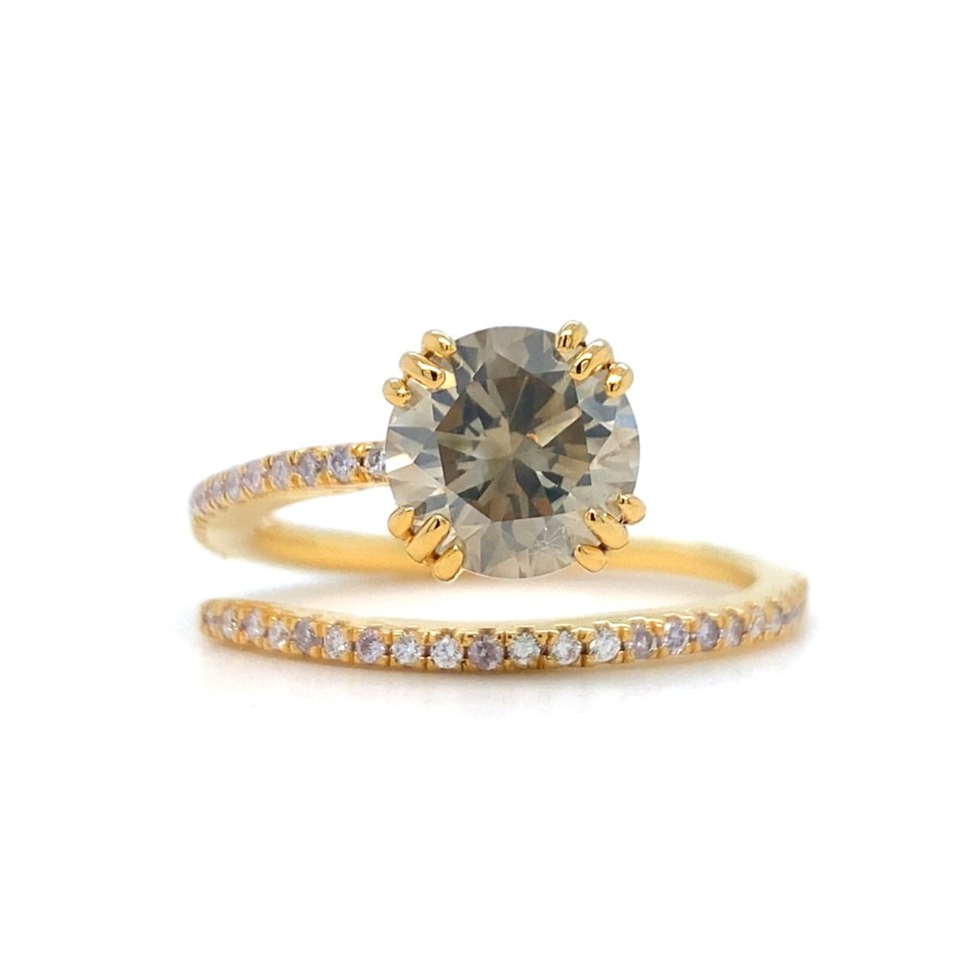1.02 carat Fancy Intense Yellowish Brown Diamond Ring IGI CN1225, Women ...