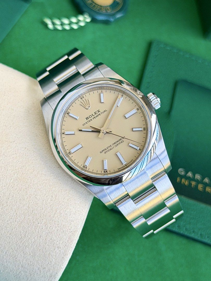 2026 Rolex OP 34 “Beige” (Category: Luxury Watches) located in Quezon City. Submitted by 6.oclock.ph (Listing ID 1444621424, Image 2). Description: New Rolex Color! Oyster Perpetual 34mm “Beige” •Year 2026 •Brandnew 10/10 (Paris AD) •Complete Inclusions w/Rolex Paperbag •Ref#124200 538,000 Open for viewing & authentication Meetups can be arranged.