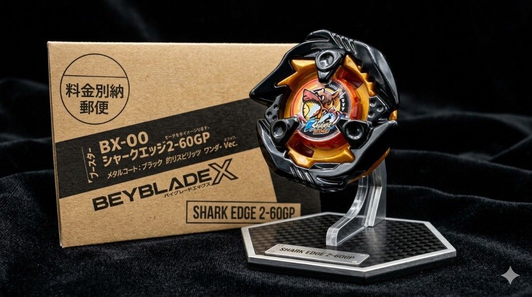 全新未拆日本限定爆旋陀螺X BX-00 黑色塗層鯊魚2-60GP 釣魚戰魂聯名款