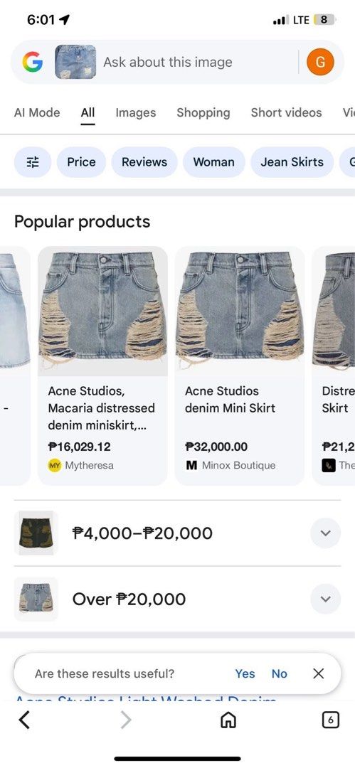 ACNE STUDIOS DISTRESSED MINI SKIRT (Category: Skirts) located in Davao. Submitted by ronz31 (Listing ID 1444636025, Image 2). Description: PTPA/FS ACNE STUDIOS WMN MINI SKIRT DISTRISSED BEST FIT 29/30 VGOOD CONDI 9/10 DM📩📩📩.