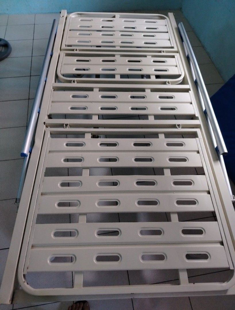 Adjustable Hospital Bed Frame with Wheels (Category: Bed Frames & Mattresses) located in Tanza. Submitted by calmfox.dcd997 (Listing ID 1444571704, Image 3). Description: - Adjustable hospital bed frame - Sturdy metal construction - Equipped with wheels for easy mobility - Includes safety side rails - Ideal for home care or medical facilities - Ready for its next owner HOSPITAL BED & WHEELCHAIR package may bawas papo sa sure buyer pick up only.