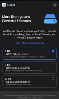 Apple iCloud+ Storage Plans - 2TB498600678461296640