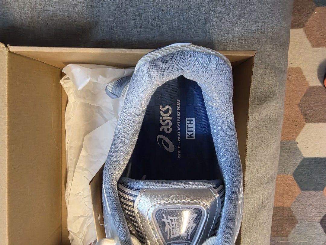 ASICS Kith Gel-Kayano 14 Light Blue Silver (Category: Sneakers) located in Singapore. Submitted by simontnichols (Listing ID 1444513551, Image 2). Description: - ASICS Gel-Kayano 14 - Color: Light Blue and Silver - Collaboration with Kith - Comes with original box - only for top tier loyality members.