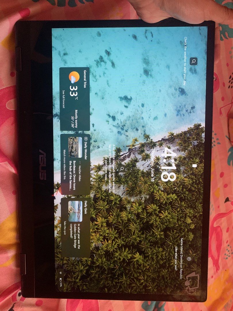 ASUS Vivobook Flip Convertible Laptop (Category: Laptops & Notebooks) located in Manila. Submitted by dyslexiea (Listing ID 1444589219, Image 3). Description: price is nego. buy this guys pambayad tuitionn - ASUS 2-in-1 Convertible Laptop - Versatile: Use as a laptop or a tablet - Comfortable keyboard for typing - Fingerprint scanner for secure and quick logins - Ideal screen size for productivity and entertainment.