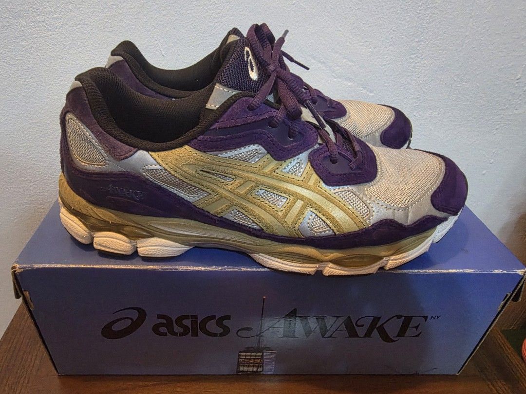 Awake NY x Asics Gel NYC (Category: Sneakers) located in Singapore. Submitted by sbk_sg (Listing ID 1444501639, Image 2). Description: AWAKE NY x Asics Gel NYC Pure Silver / Gothic Grape US10.5, condition 8/10 OG all $250 if self collect from 190461.