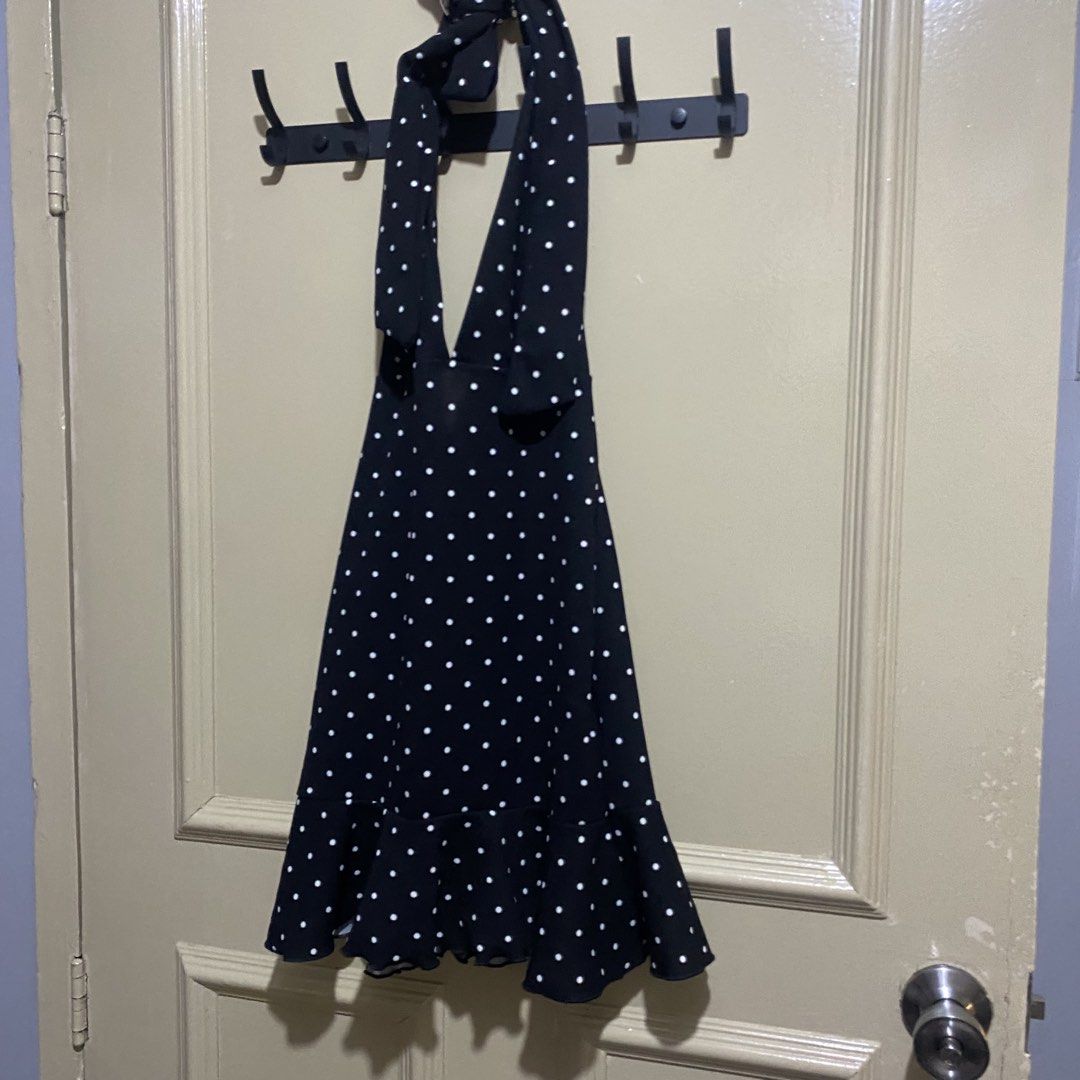 Black Polka Dot Halter Neck Mini Dress (Category: Dresses) located in Manila. Submitted by madfitzz (Listing ID 1444661587, Image 3). Description: 📍Paco, Manila.