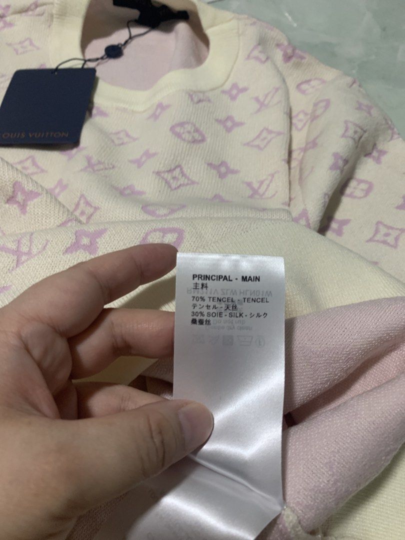 Brand new Lv knit tencel and silk top M ptp 47cm length 53cm (Category: Blouses) located in Singapore. Submitted by lovescarf8 (Listing ID 1444539373, Image 3). Description: Rejected STOck not for fussy.
