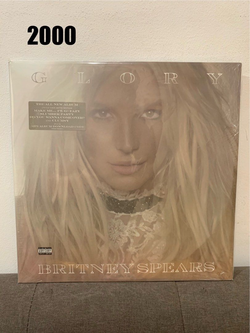 Britney Spears Glory 2LP in Black Vinyl (Category: Vinyls) located in Cebu City. Submitted by _collectunbox_ (Listing ID 1408660051, Image 1). Description: Sealed but edges has some tear and creases due to old stocking. Location: Cebu.