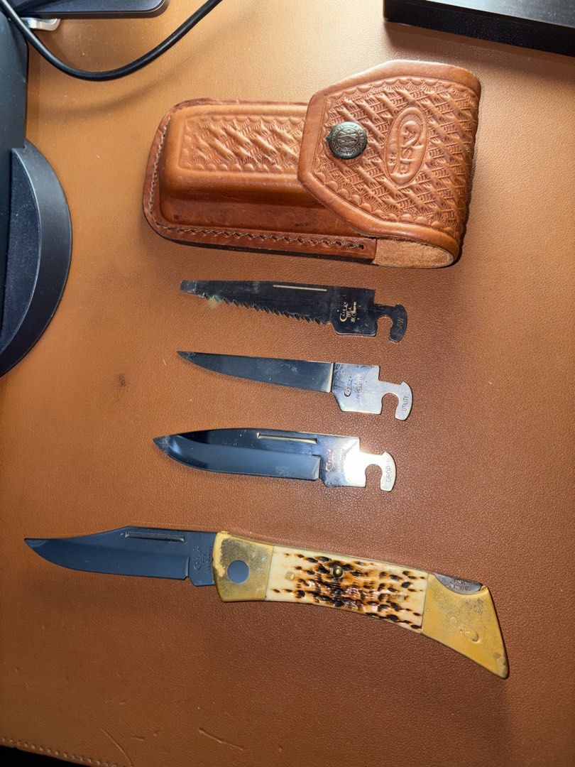 Case Knives XX Changer (Category: Knives & Chopping Boards) located in Quezon City. Submitted by nick.jones (Listing ID 1444543662, Image 2). Description: Case Knives XX Changer 2019 in Amber Bone - no box included and never used. - includes 4 changeable blades (Drop, Clip, Fillet, and Saw) Price: ₱13,000.