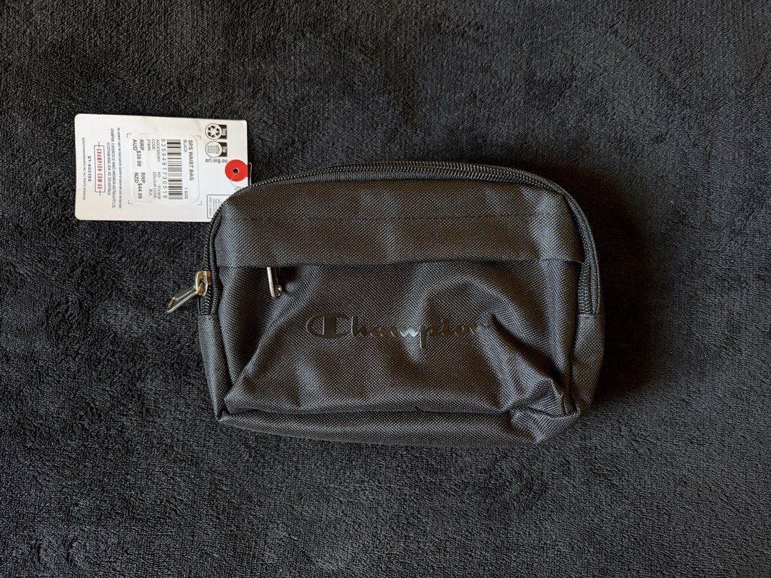 Champion Sports Script Waist Bag (black) (Category: Belt bags, Clutches and Pouches) located in Quezon City. Submitted by cesarsaladd (Listing ID 1444533913, Image 1). Description: Brand new & undoubtedly authentic Multiple stock on hand Shipped from Australia 🇦🇺.