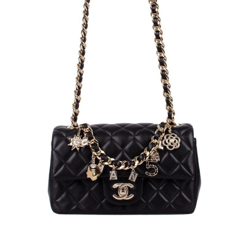 Chanel Coco Charms Mini Rectangular Black Top Handle Bag (Category: Luxury Bags & Wallets) located in Manila. Submitted by csy83705 (Listing ID 1444513064, Image 1). Description: Material: Lambskin Leather, Gold Tone Year: 2020 Stamp: 30972824 With original dust bag and authenticity card from Chanel.