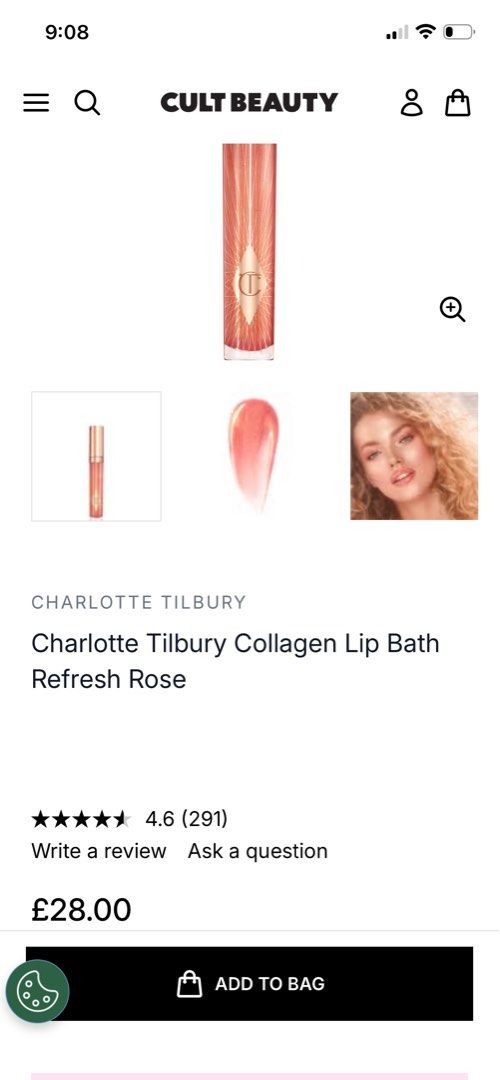 Charlotte Tilbury Collagen Lip Bath Refresh Rose (Category: Makeup) located in Baguio. Submitted by the_general_store (Listing ID 1444536462, Image 2). Description: - Charlotte Tilbury Collagen Lip Bath - Shade: Refresh Rose - Provides a beautiful sheen - Offers a plumping effect - Features rose gold packaging with CT starburst design - Perfect for adding gloss to your lips - Price: 850php (original price: 28 pounds).