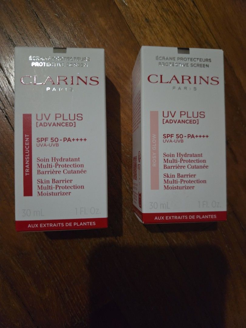 Clarins UV Plus [Advanced] SPF 50 PA++++ Sunscreen (Category: Face Care) located in Singapore. Submitted by jesswmp (Listing ID 1444631537, Image 1). Description: - Selling 2 x Clarins UV Plus Sunscreens (30ml each) - Shades available: Rose Glow and Translucent - High protection: SPF 50 PA++++ - Offers multi-protection and acts as a skin barrier moisturizer - Ideal for everyday use - Expiry: July 2028 Get both at $130.