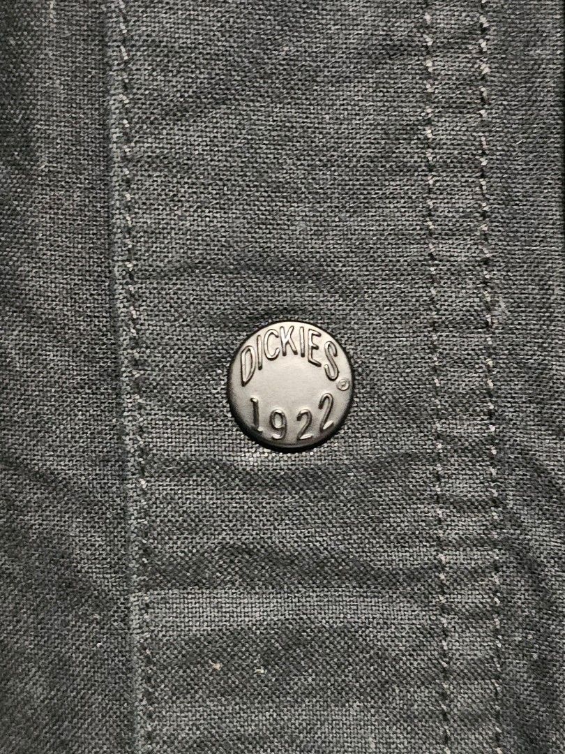 Dickies Black Workwear Jacket Size M (Category: Coats, Jackets and Outerwear) located in Manila. Submitted by thrift_archive (Listing ID 1444652398, Image 3). Description: - Classic black Dickies work jacket - Iconic Dickies logo on the chest - Easy snap button closure - Adjustable drawstring hem for a custom fit - embodying quality workwear since 1922 - Size: Medium (M) dimes 23.5w x 29L.