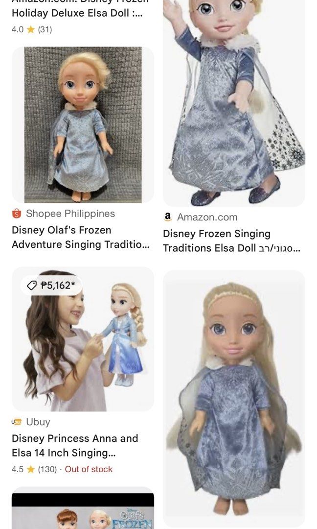 Disney Frozen Singing Doll plus stuff toys (Category: Plushies & Soft Toys) located in Bayombong. Submitted by nica7 (Listing ID 1444509809, Image 2). Description: Good condition Take all for 990 1 singing doll & 2 big &small stuff toys.