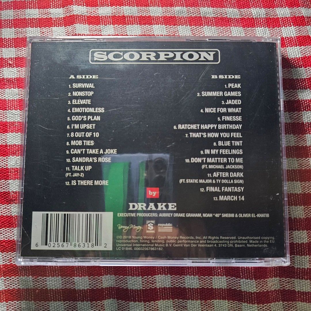 Drake - Scorpion - 2CD Mint Condition (Category: CDs & DVDs) located in Quezon City. Submitted by serefrenpaz (Listing ID 1444572402, Image 2). Description: Good Day Buyers! 💖💖💖Here are the PAYMENT payment options 💖💖💖 ✨1. GCash - 09164862096 ✨2. Bank Deposit - BPI, BDO, Unionbank, Landbank, Palawan, Cebuana ✨3. Paypal for international buyers 💕💕💕Meet Up Options💕💕💕 ✨1. McDo Kamias Quezon City ✨2. Jolibee Anonas Kamias Intersection ✨3. 