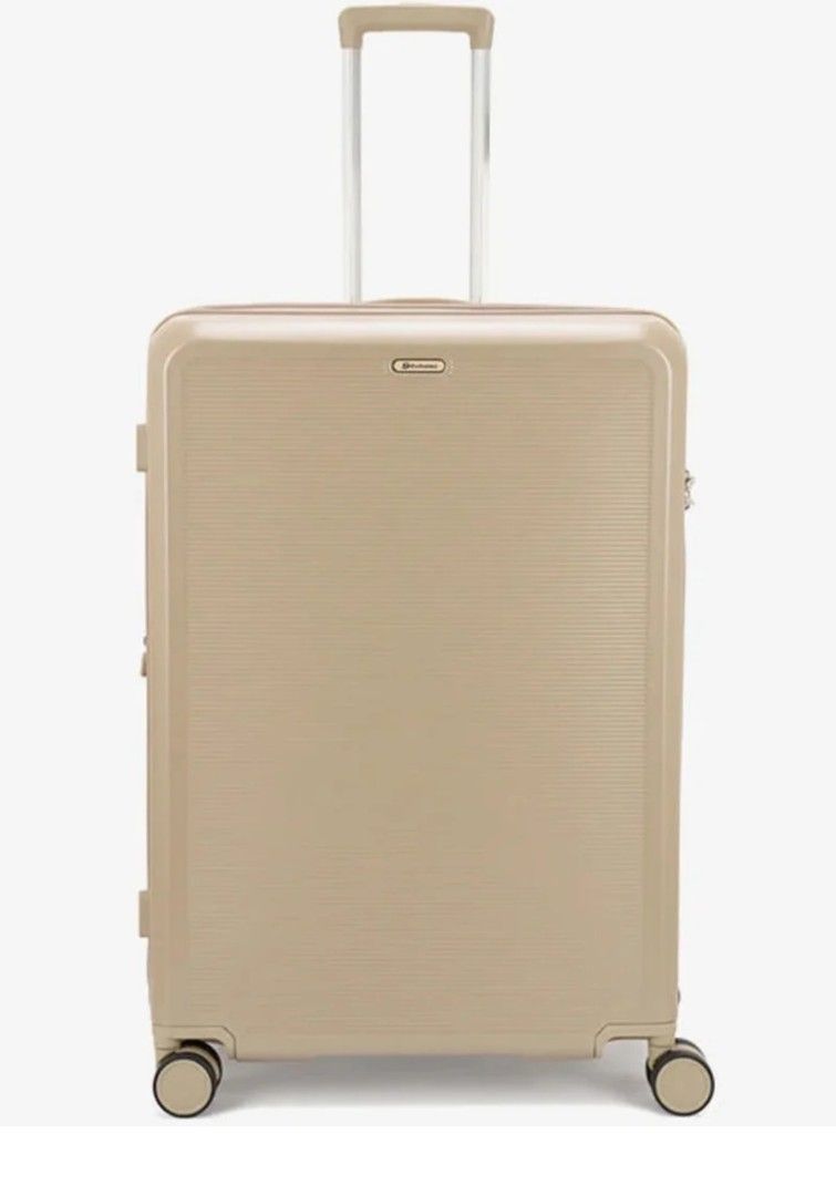 Echolac Gold Hardshell Luggage Set - 3 Pieces (Category: Luggage) located in Manila. Submitted by sweety_bear18 (Listing ID 1444611534, Image 2). Description: - Set of 3 gold suitcases: Carry-on, Medium, and Large sizes included. - Features wheels and retractable handles for easy maneuverability. - Equipped with TSA-approved combination locks for secure travel. - Durable hardshell exterior protects your belongings. - Ideal for family vacations or
