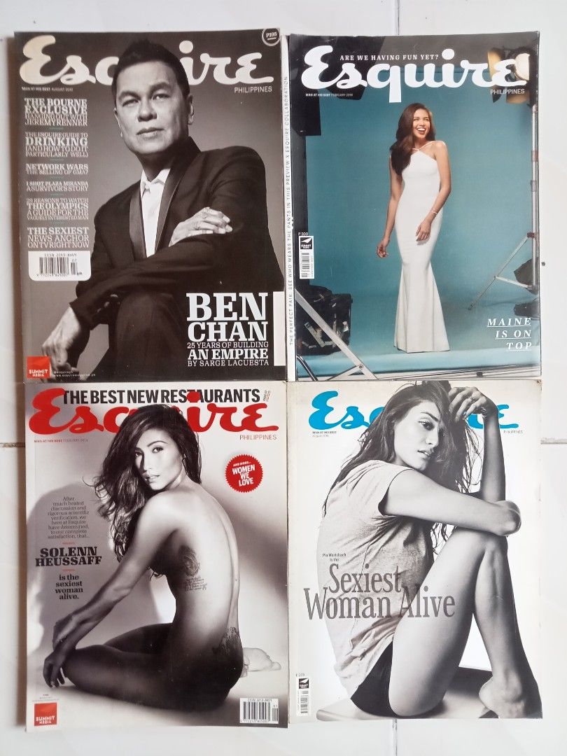 Esquire Philippines Magazines (Category: Magazines) located in Quezon City. Submitted by viaramirez (Listing ID 1422394994, Image 2). Description: P 125.00 each, 3 magazines minimum purchase or take all 7 magazines for 700.00 Good readable condition, complete pages, shipping or pickup SF charged to buyer, Commonwealth QC.