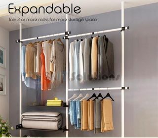 Double Layer Clothes Rack with Shoe Shelf, Furniture & Home Living ...