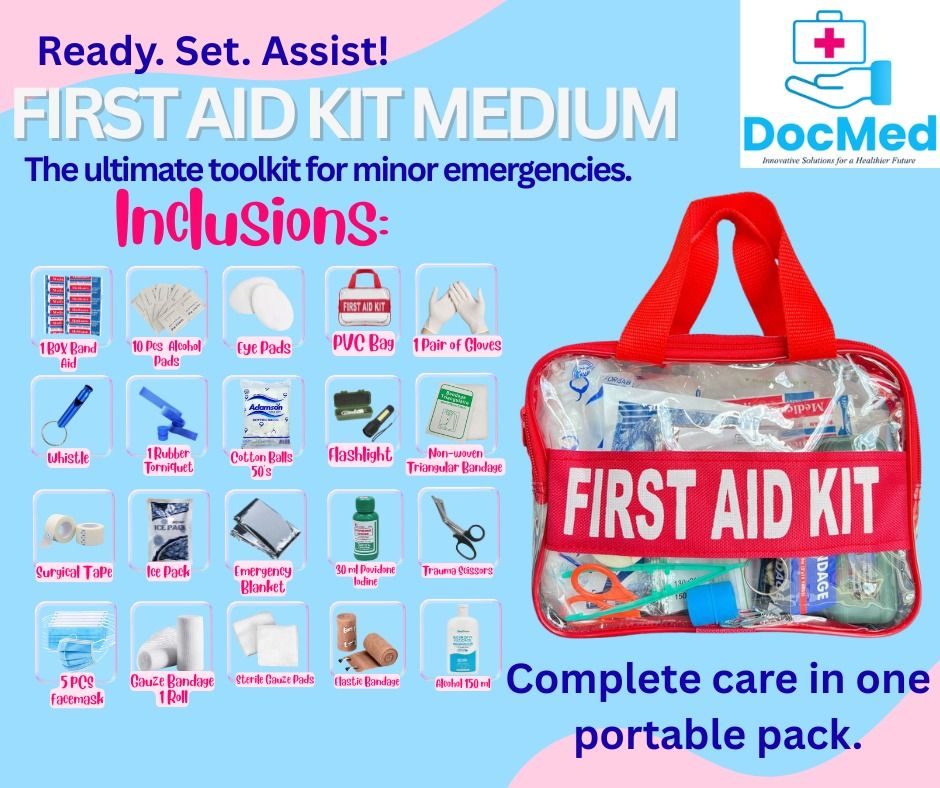 FIRST AID KIT SET WITH INCLUSION (Category: Medical Supplies & Tools) located in Quezon City. Submitted by michelleag01080 (Listing ID 1444559159, Image 1). Description: .