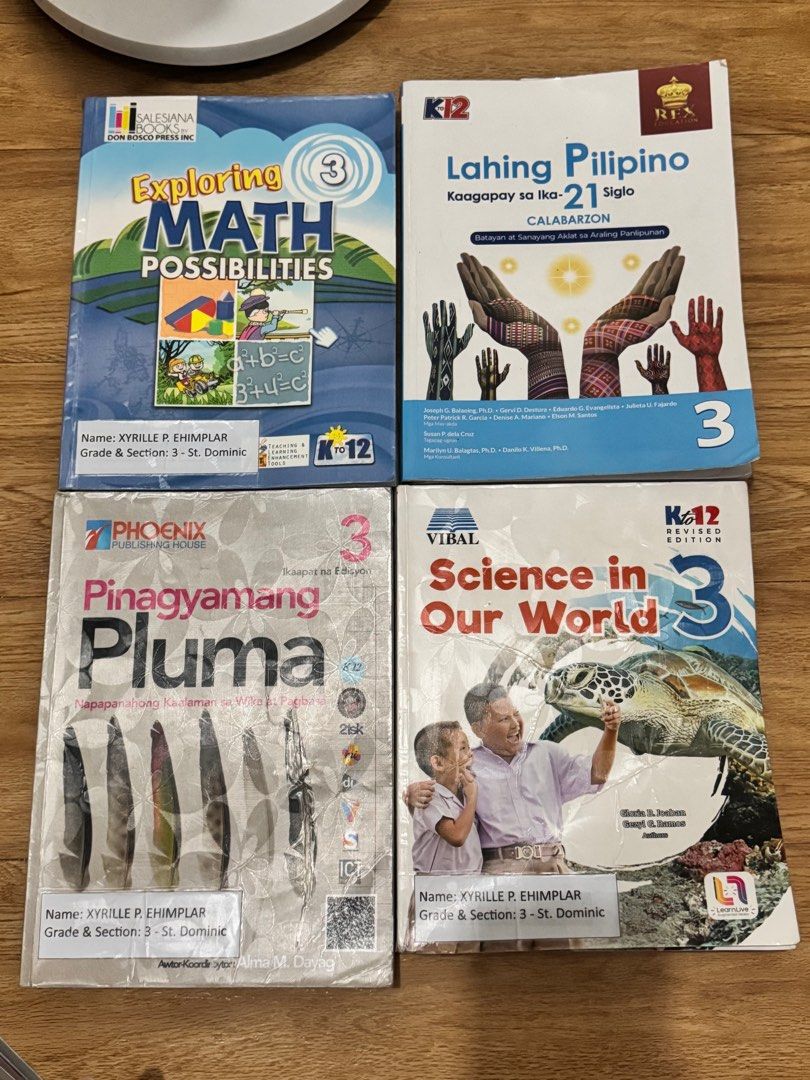 Grade 3 Books (Category: Textbooks) located in Santa Rosa. Submitted by poshthreadsph (Listing ID 1444596192, Image 3). Description: P200 each Negotiable if kukunin lahat Lightly used lang wala masyadong writings, but please manage your expectations since this is preloved. .